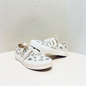 Vans Big Kids Unisex White Olive Lace Up Sneakers Size 13